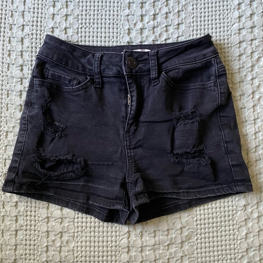 SO black denim shorts